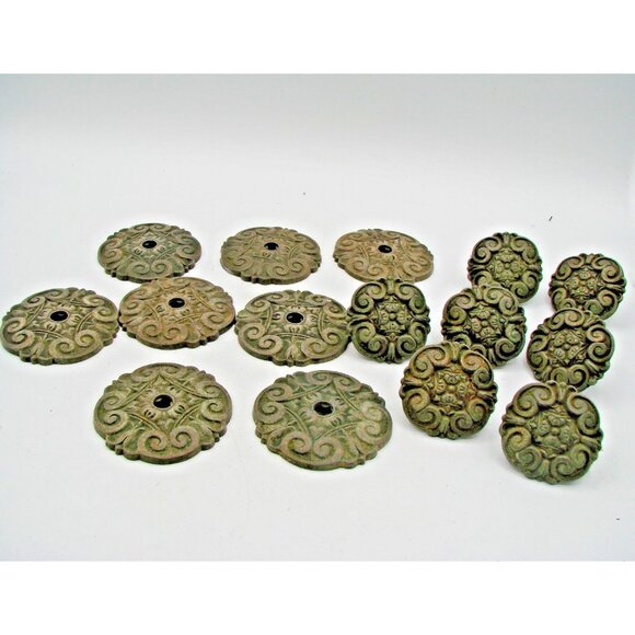 Lot 15 USA Drawer Cabinet Furniture Knobs Pulls Handles Floral French Victorian - Picture 2 of 16